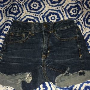Dark wash jean shorts